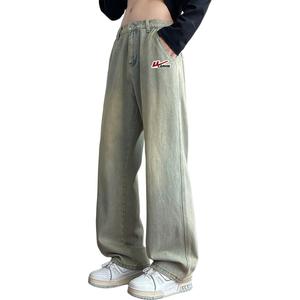 Джинсы Unisex Moderate Straight Fit WARRIOR, желтый mud (diy badge)