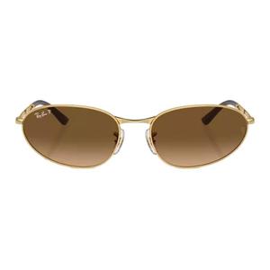 RayBan Солнцезащитные очки Ray Ban RB3734 с овальной оправой, Gold Frame Dark Brown Lens