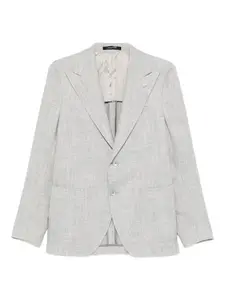 Однобортный пиджак с узором в елочку Tagliatore, серый