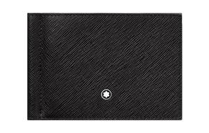 MONTBLANC Мужской бумажник из натуральной телячьей кожи с саффиано тиснением чёрный