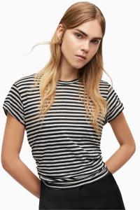 Черная футболка AllSaints Anna в полоску All Saints, черный