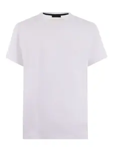 Футболка с круглым вырезом и вышитым логотипом Fay, белый