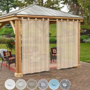 Уличные шторы, водонепроницаемые, с люверсами, Ш132xВ243СМ, водонепроницаемые уличные шторы для патио, балкона, перголы, садового павильона, упаковка из 2 шт., зеленые Qelus, зеленый