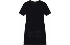 WE11DONE Женское черное платье с короткими рукавами SS24