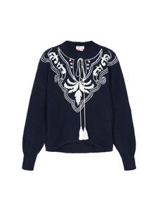 Женский свитер темно-синего цвета IZIA