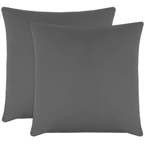 Наволочка Zollner 00000539 2er-Set, антрацит - глубина: 80 см