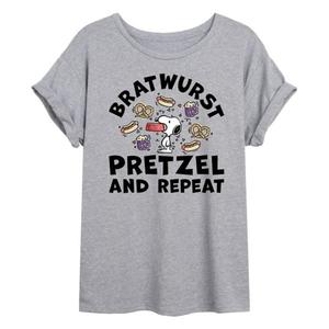 Футболка Juniors с арахисовым соусом и крендельками, повторяющаяся, увеличенного размера Licensed Character, серый