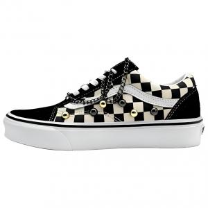 Vans Old Skool Black White Plaid износостойкие и легкие низкие кроссовки для скейтбординга unisex