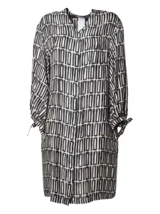 Платье с геометрическим принтом и завязками на манжетах 'S Max Mara, черный