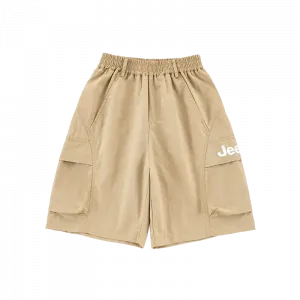 Короткая тонкая футболка для школьников Jeep, хаки