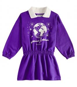 Платье-толстовка из хлопка Mini Rodini, фиолетовый