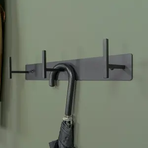 Крючок Spinder Design «CHAPMAN 3», (1 шт.), настенная вешалка из стали с 3 крючками, черный