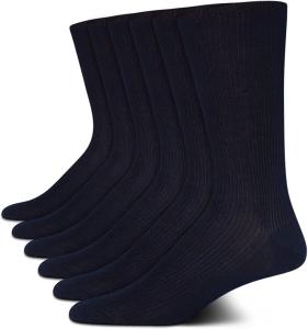 Мужские носки Calvin Klein под повседневную одежду - 6 пар мягких хлопковых носков для мужчин - классический комфорт, манжеты, смешанный узор, Navy