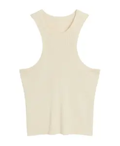 Трикотажный топ без рукавов в рубчик Soulland, белый