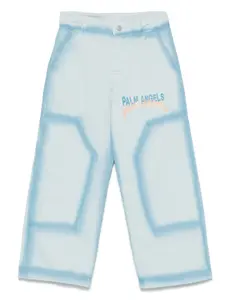 Брюки с принтом Palm Angels Kids, синий