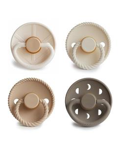 Mushie FRIGG, 4 упаковки резиновых пустышек Crystal Sparkle — для малышей, мультиколор