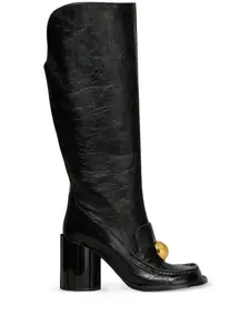 Сапоги с заклепками AMI Paris, черный