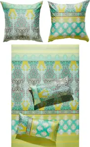 Постельное белье зелено-желтое 1x 135x220 см + 1x 40x80 см Erwin Müller
