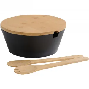 Салатница KESPER из пластика, включая столовые приборы для салата, цвет natur/schwarz