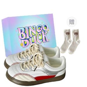 BINGO DUCK Скользоустойчивые увеличивающие рост низкие скейтерские кроссовки женские - красные+Эксклюзивная коробка для обуви+Подарочные носки, цвет Red+Exclusive Shoe Box+Gift Socks