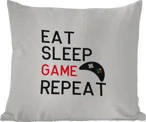 Подушка для улицы - Игры - Игра - Цитата - 60 x 60 см - Устойчива к погодным условиям - Подушка для отдыха - Декор - Подушка для сна MuchoWow