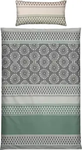 Двустороннее постельное белье , нефритово-серое, 1x 155x200 см + 1x 40x80 см Erwin Müller