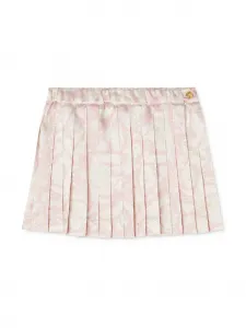Плиссированная юбка мини с принтом Barocco Versace Kids, розовый