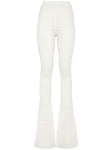 Трикотажные брюки с люрексом и монограммой Philipp Plein, белый