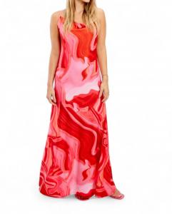 Платье с принтом на тонких бретельках в красном/розовом цвете Frank Lyman