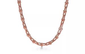 TIFFANY & CO. HardWear Collection 18K Rose Gold, Diamond Necklaces Unisex Rose Gold