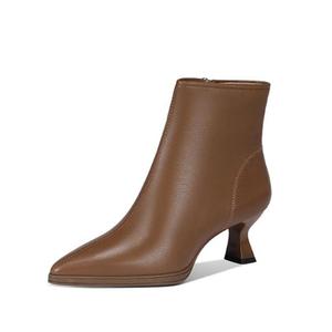 JESSICA SOPHIA Женские полусапожки на каблуке 5,5 см чайно-коричневые без подкладки, цвет Tea Brown (Unlined)