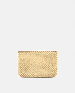 Клатч Aime party с золотыми стразами Deepa Gurnani, золотой