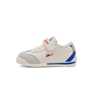 Износостойкие, легкие, амортизирующие, дышащие, низкие, детские кроссовки для повседневной носки WARRIOR, бежевый/серый/синий