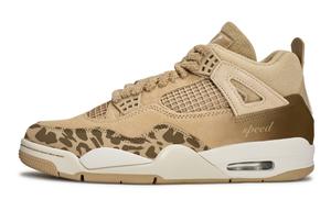 Jordan Кроссовки Air 4 811 Manufacturing, коричневый леопардовый принт, мид-топ, винтажные баскетбольные, женские, умбра