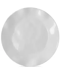 Набор из 4 обеденных тарелок из меламина белого цвета с гофрированным узором Q Squared, white