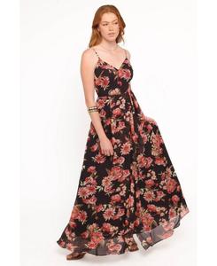 Женское макси-платье Naver Petal and Pup, Black floral