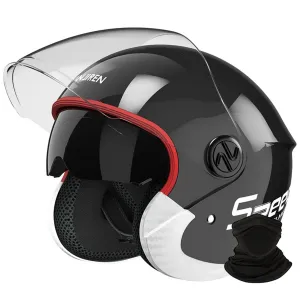 Модульный мотоциклетный шлем среднего размера в стиле ретро, ​​открытый, 3/4, для взрослых мужчин и женщин, летний, для мотоциклов, скутеров, мопедов, легкий, дорожный шлем, одобрен DOT/ECE, размер D, 56-62 см AFAGUEEUPD, d