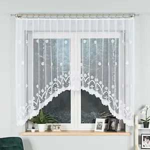 FLORENTYNA - Готовая жаккардовая штора с подгибом по низу - 330 х 140 см - белая MARKIZETA HOME