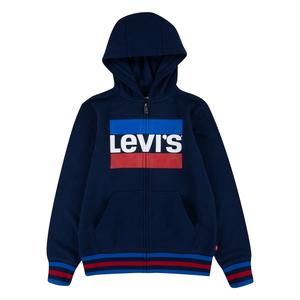 Толстовка с капюшоном на молнии Levi's Kids, синий/темно-синий