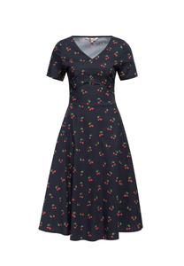 Платье А-силуэта с V-образным вырезом Cherry QUEEN KEROSIN, черный