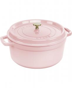 Чугунная круглая кастрюля объемом 7 кварт (около 2,8 литра) Staub, Peony Pink