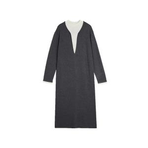 ELLE Женское платье с длинными рукавами светло-серого цвета