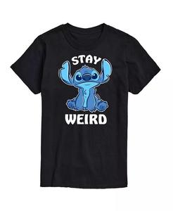 Мужская футболка с короткими рукавами Hybrid Apparel Lilo and Stitch Weird AIRWAVES, черный
