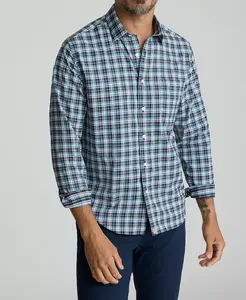 Мужская рубашка Regular Fit Kaiser без складок на пуговицах Untuckit, синий