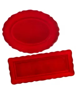 Набор тарелок из меламина Red Crackle, 2 шт. Certified International, micscellaneous