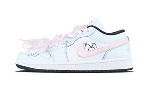 Jordan Баскетбольные кроссовки Air 1 Soothing Blue Snow Princess Vintage, унисекс, розово-голубые