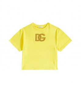 Футболка DG из хлопкового джерси Dolce&Gabbana Kids, Giallo Limone