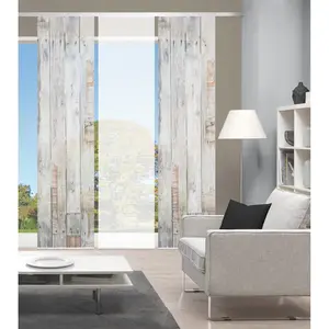 Видовая шторка-панель LIZZA на каретке, комплект 3 шт., раздвижная штора, бамбук, цифровая печать Vision, Naturfarben