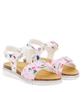 Сандалии из искусственной кожи с принтом Monnalisa, Bianco+Rosa Fairytale