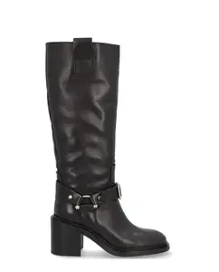 Женские ботинки из телячьей кожи с противоскользящей подошвой и молнией Alpe, черный